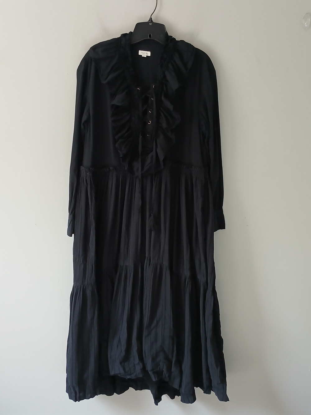 Pilcro by Anthropologie Women's Sm Ruffled Tiered Midi Dress Bohemian Oversized